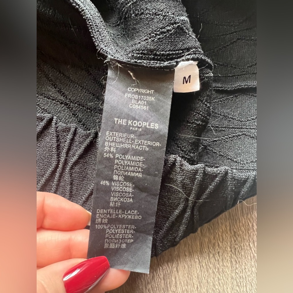 The Kooples lace collar compression knit romantic cold shoulder mini dress - Picture 6 of 16